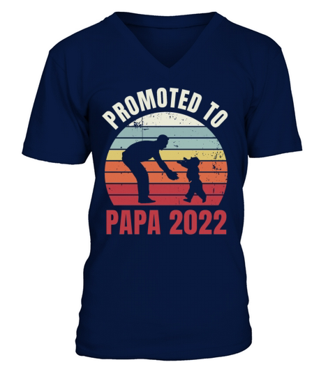 Promoted to Papa 2022 Fathers Day Gift V-Neck T-shirt