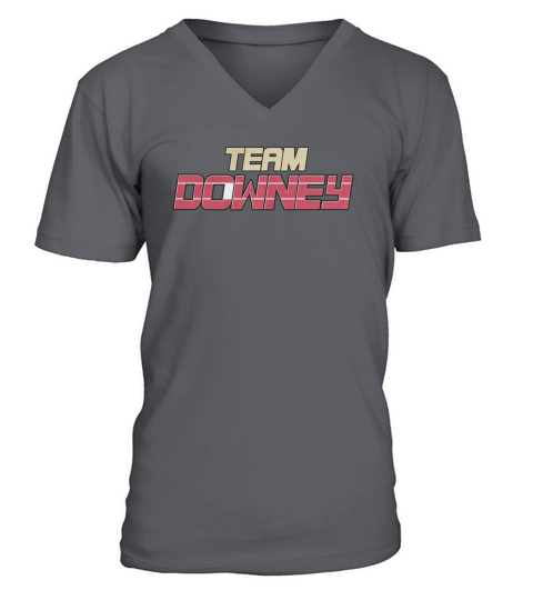 RDJS TEAM DOWNEY GREY HEATHERED V-Neck T-shirt