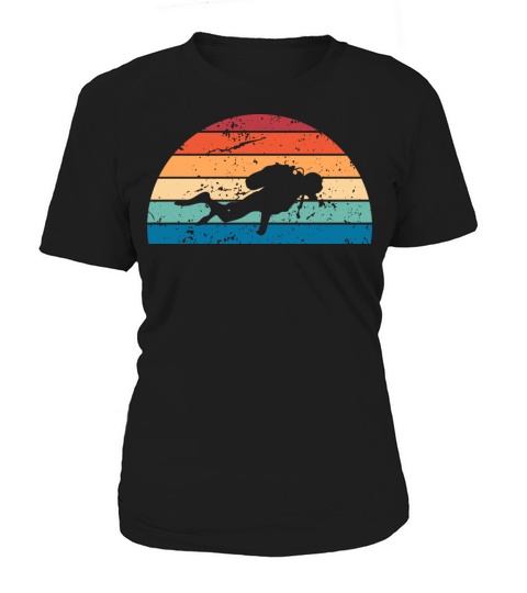 Retro Diving Sunset Vintage Diver Sunrise Women's T-Shirt