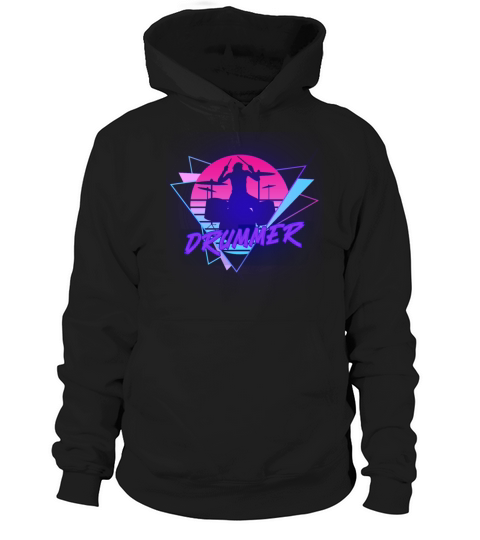 Drummer Drum Set 90S 80S Vintage Hoodie Unisex