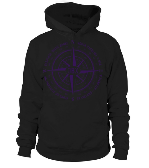 OBX Nautical Compass Outer Banks Vintage Purple Hoodie Unisex