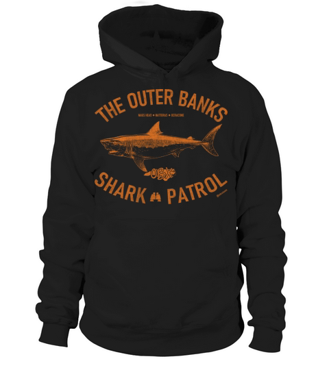 Outer Banks Shark Patrol OBX Vintage Orange Hoodie Unisex