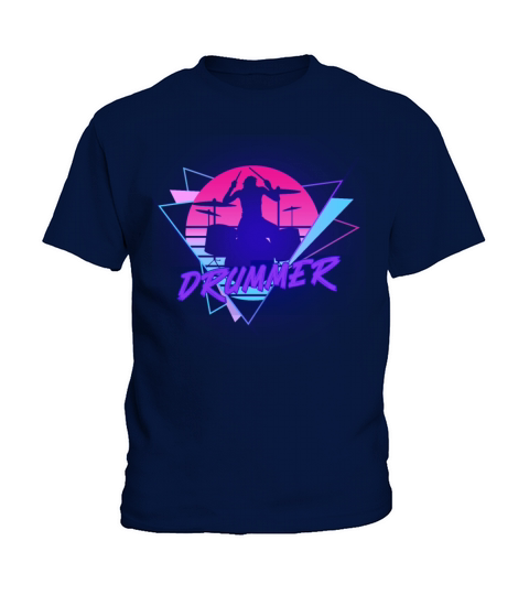 Drummer Drum Set 90S 80S Vintage Kids T-Shirt