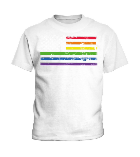 LGBT Community American Flag Rainbow Colors Gay Kids T-Shirt