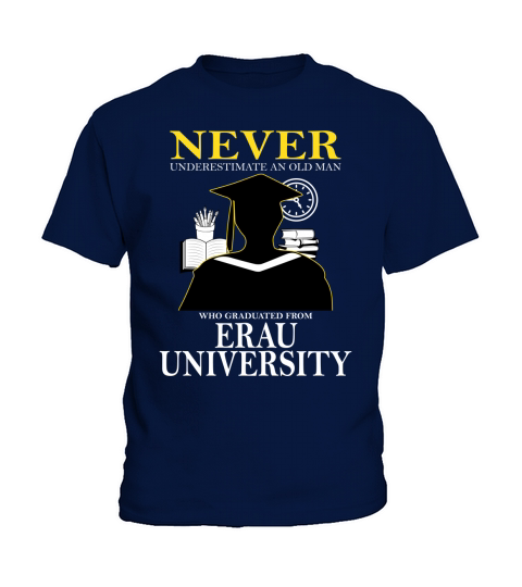 Never Underestimate An Old Man Who Graduated From Embry Riddle Aeronautical University 2020 Kids T-Shirt