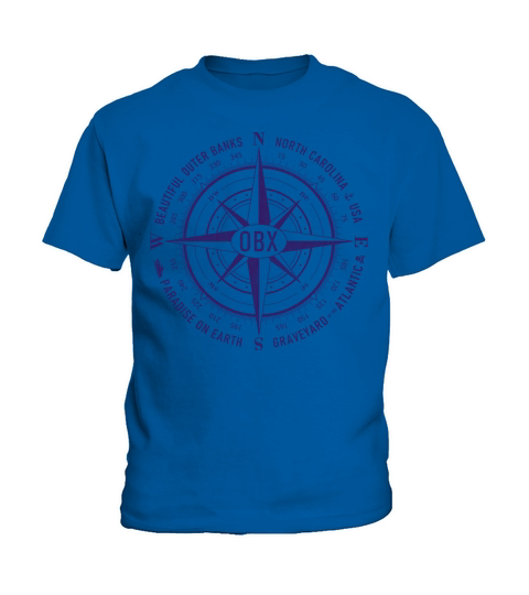 OBX Nautical Compass Outer Banks Vintage Purple Kids T-Shirt