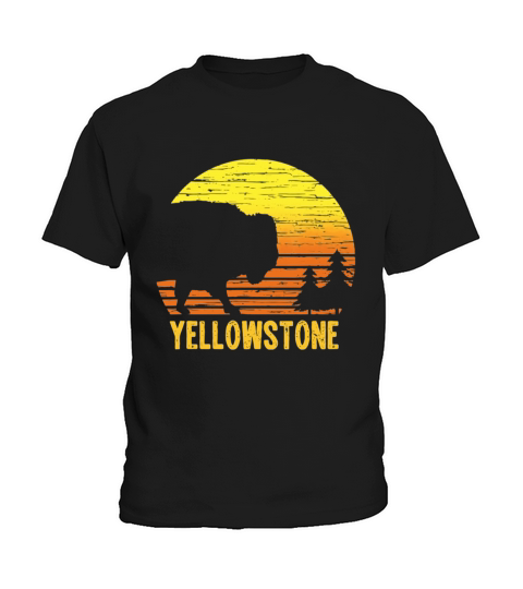 Vintage Yellowstone National Park Retro Travel shirt Kids T-Shirt