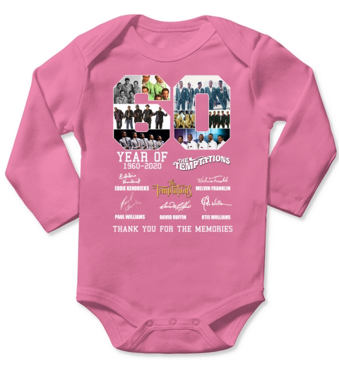 60 Year of The Temptations 1960-2020 thank you for the memories shirt Long Sleeve Baby One-Piece