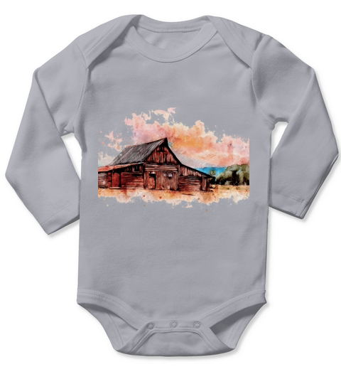 abandoned farm house Long Sleeve Baby One-Piece