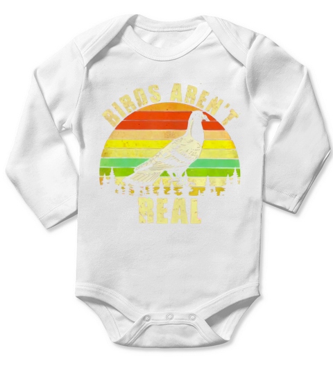 Birds aren’t Real vintage sunset shirt Long Sleeve Baby One-Piece