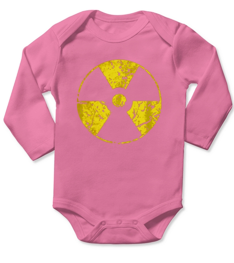 Funny Vintage Radioactive Nuclear War symbol T shirt Long Sleeve Baby One-Piece