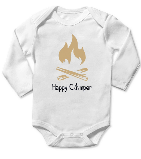 Happy Camper Long Sleeve Baby One-Piece