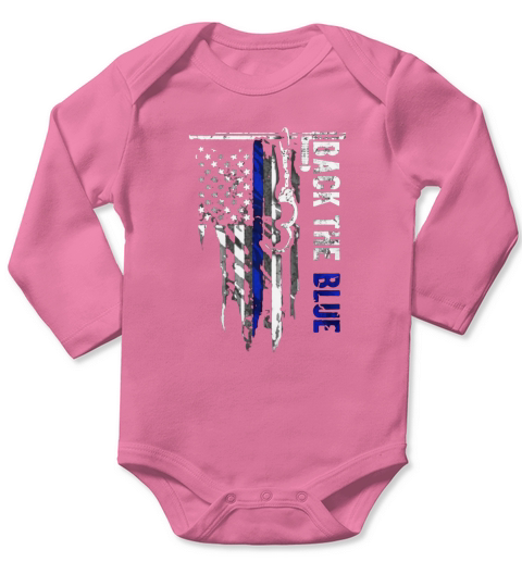 Police Back The Blue tshirt Long Sleeve Baby One-Piece