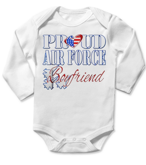 Proud Air Force Boyfriend Long Sleeve Baby One-Piece