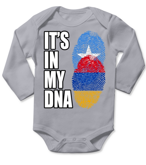 Somali And Armenian Vintage Heritage DNA Flag Long Sleeve Baby One-Piece