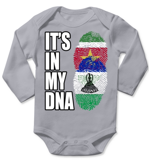 Surinamese And Basotho Vintage Heritage DNA Flag Long Sleeve Baby One-Piece