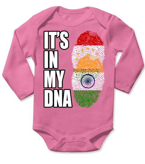 Tajikistani And Indian Vintage Heritage DNA Flag Long Sleeve Baby One-Piece