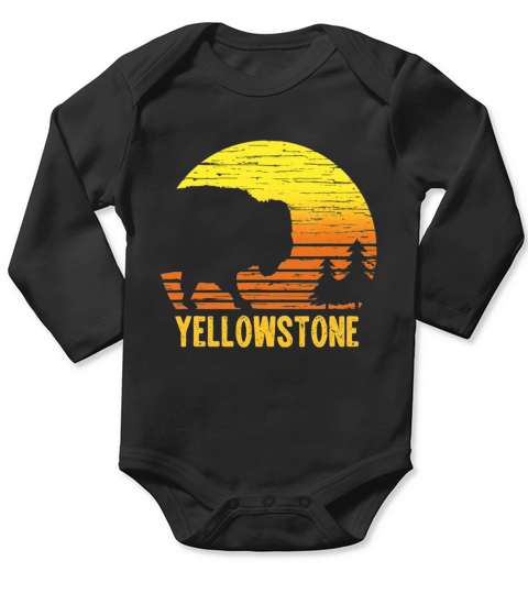 Vintage Yellowstone National Park Retro Travel shirt Long Sleeve Baby One-Piece