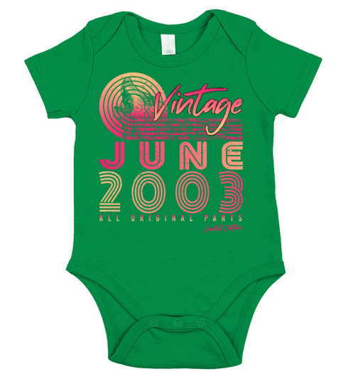 Birthday Greeting June 2003 Short Sleeve Baby One-Piece