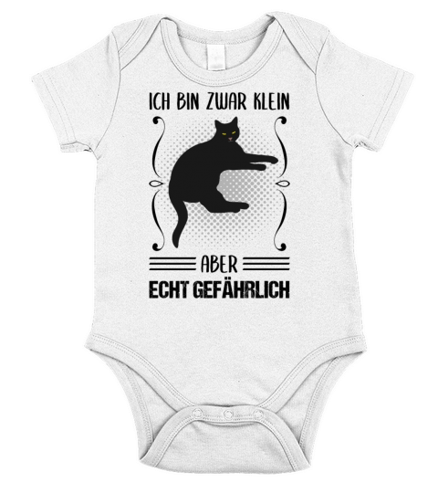 Cat Small But Dangerous Funny Quote Gift Short Sleeve Baby One-Piece