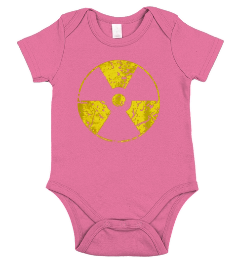 Funny Vintage Radioactive Nuclear War symbol T shirt Short Sleeve Baby One-Piece