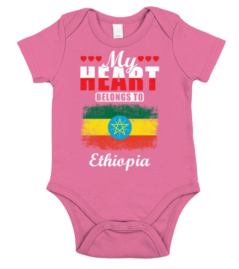 My Heart Belongs to Ethiopia Short Sleeve Baby One-Piece