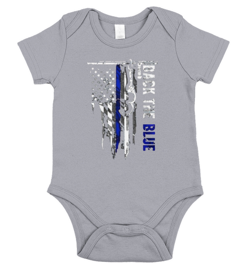 Police Back The Blue tshirt Short Sleeve Baby One-Piece
