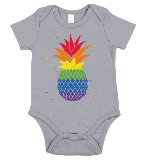 Rainbow Pineapple Tropical Gay Lesbian Pride LGBTQ Short Sleeve Baby One-Piece