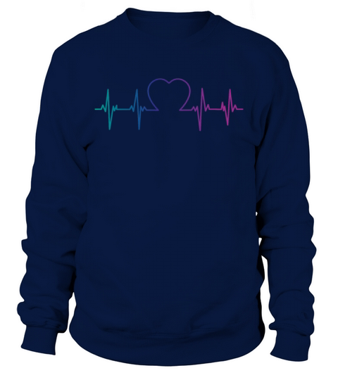 Bisexual Bi Pride Flag Heartbeat Sweatshirt Unisex