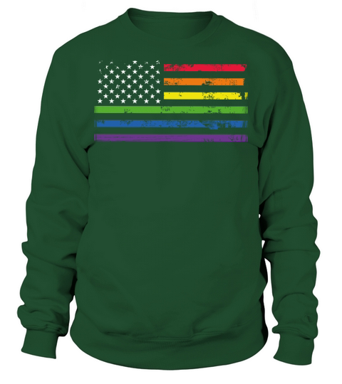 LGBT Community American Flag Rainbow Colors Gay Sweatshirt Unisex