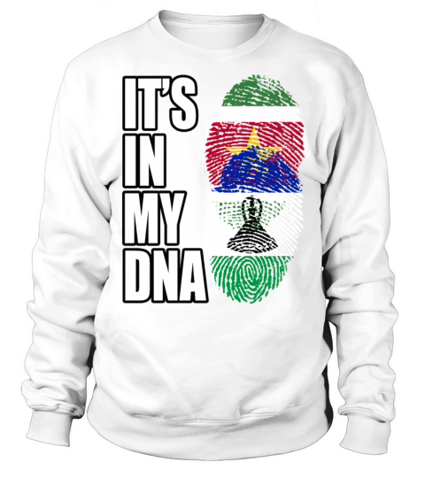 Surinamese And Basotho Vintage Heritage DNA Flag Sweatshirt Unisex