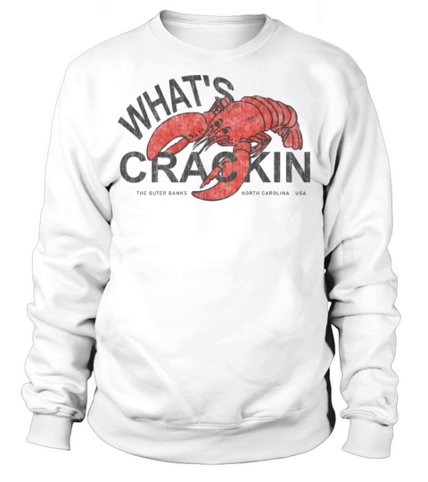 Whats Crackin Lobster Outer Banks OBX Vintage Sweatshirt Unisex