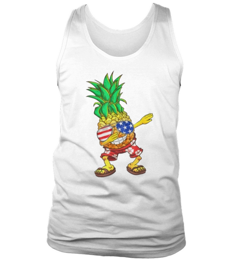 Dabbing Pineapple US Flag Sunglasses 4th Of July shirt Tank Top Unisex