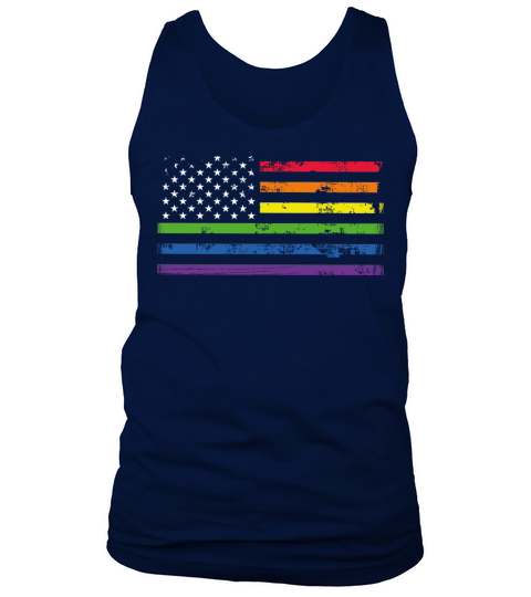 LGBT Community American Flag Rainbow Colors Gay Tank Top Unisex