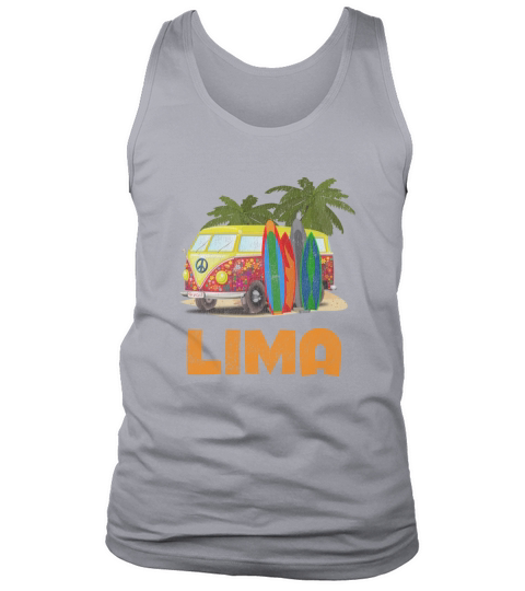 Lima Peru Retro Surfing Distressed T-Shirt Tank Top Unisex