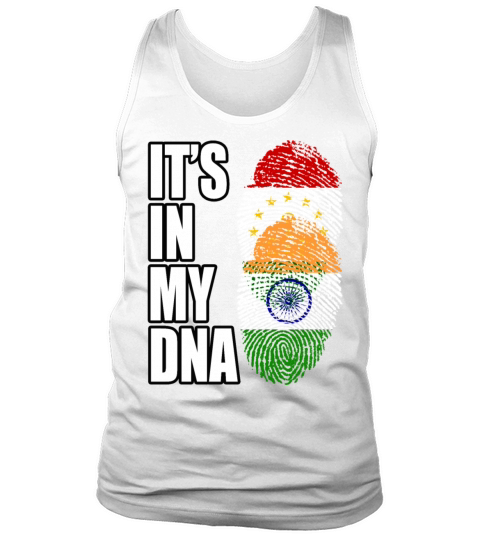 Tajikistani And Indian Vintage Heritage DNA Flag Tank Top Unisex