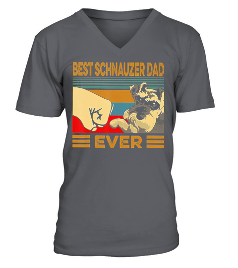 Best SCHNAUZER Dad Ever Retro Vintage T-Shirt V-Neck T-shirt