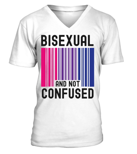 Bisexual Bi Pride Flag Bar Code V-Neck T-shirt