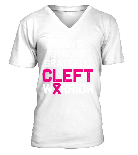 Cleft Palate Lip Proud Strong Awareness design V-Neck T-shirt