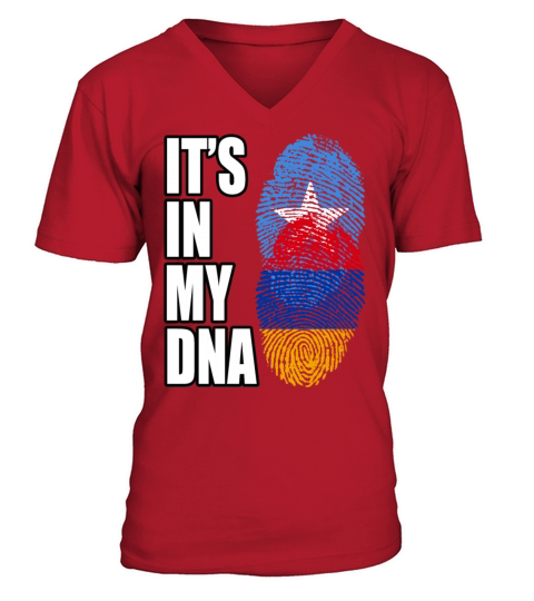Somali And Armenian Vintage Heritage DNA Flag V-Neck T-shirt