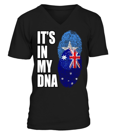 Somali And Australian Vintage Heritage DNA Flag V-Neck T-shirt