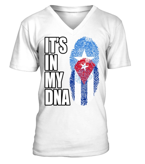 Somali And Cuban Vintage Heritage DNA Flag V-Neck T-shirt