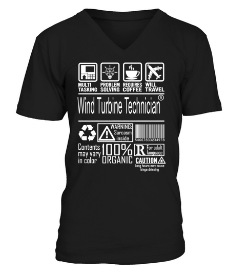 Wind Turbine Technician Multitasking Job Title Shirts V-Neck T-shirt