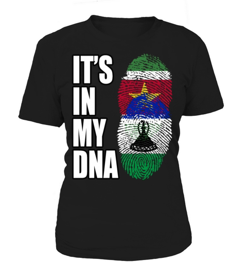 Surinamese And Basotho Vintage Heritage DNA Flag Women's T-Shirt