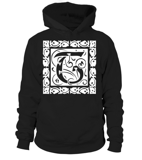 T Capital Letter Initial Monogram Alphabet Name Hoodie Unisex