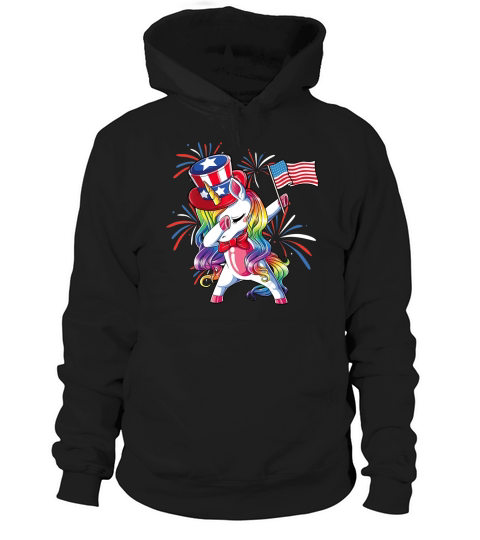 Unicorn Dabbing Patriotic 4th Of July American Flag shirt Hoodie Unisex