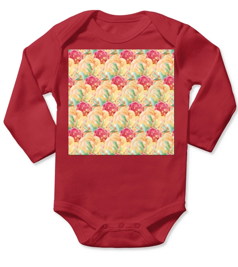 Artistic colorful bright floral seamless pattern Long Sleeve Baby One-Piece