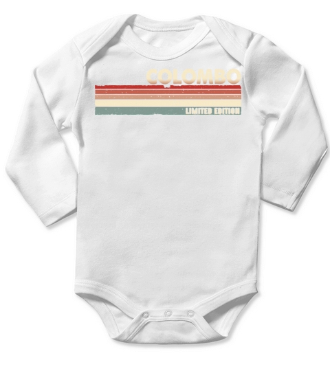 Colombo - Funny Retro Vintage Name 80s 90s Long Sleeve Baby One-Piece