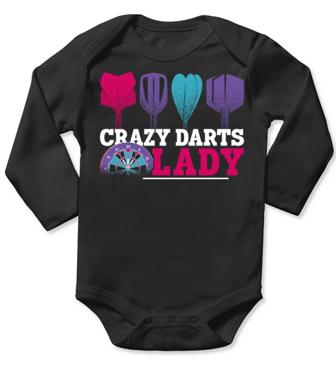 Darts Board Girl Vintage Crazy Long Sleeve Baby One-Piece