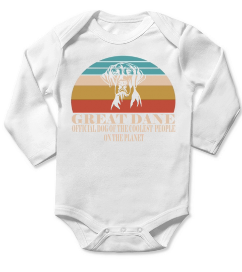 Great Dane Official Dog of the Coolest Pup Lovers Long Sleeve Baby One-Piece